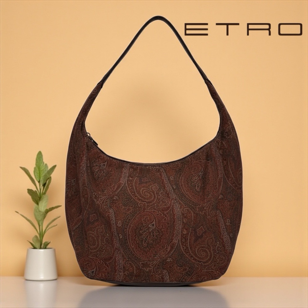 Etro Milano Italy Paisley Essential Hobo Bag